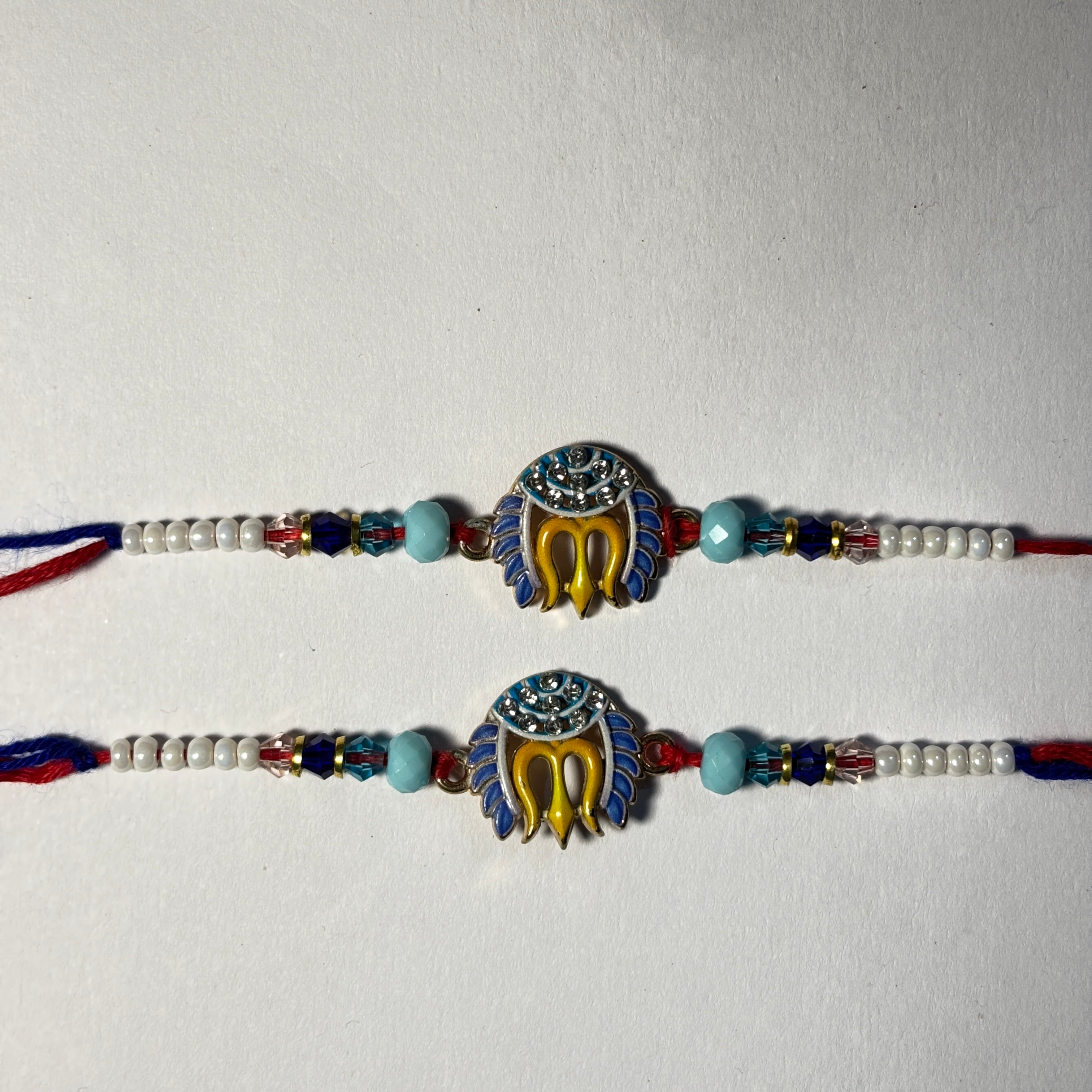 Spiritual Enamel Trishul Brother Rakhi Set (Pair of 2)