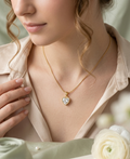Tarnish-Free Gold Heart Crystal Pendant Necklace