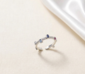 Dainty Colorful Gemstone Adjustable Stacking Ring