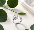 Sparkling Crystal Blossom Adjustable Butterfly Ring