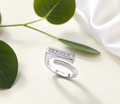Minimalist Princess-Cut Bar Adjustable Stacking Ring